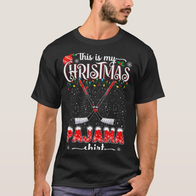 This Is My Christmas Pajama Shirt Funny Ice Hockey (Vorderseite)