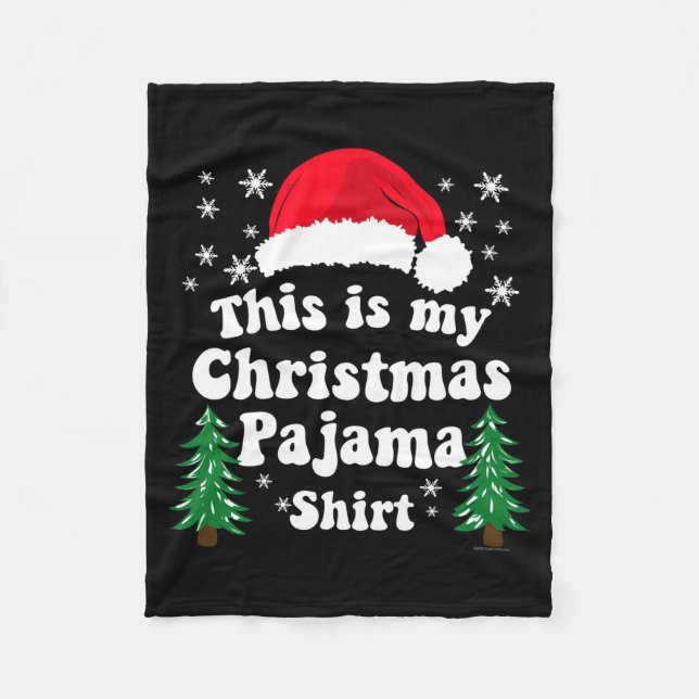 This Is My Christmas Pajama Shirt Funny Retro Matc Fleecedecke (Vorderseite)
