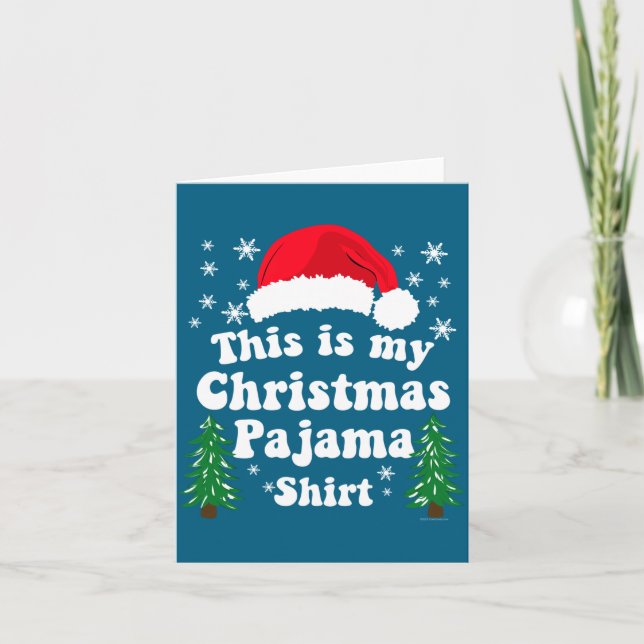 This Is My Christmas Pajama Shirt Funny Retro Matc Karte (Vorderseite)