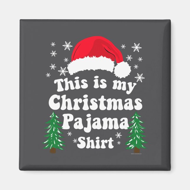 This Is My Christmas Pajama Shirt Funny Retro Matc Magnet (Vorne)