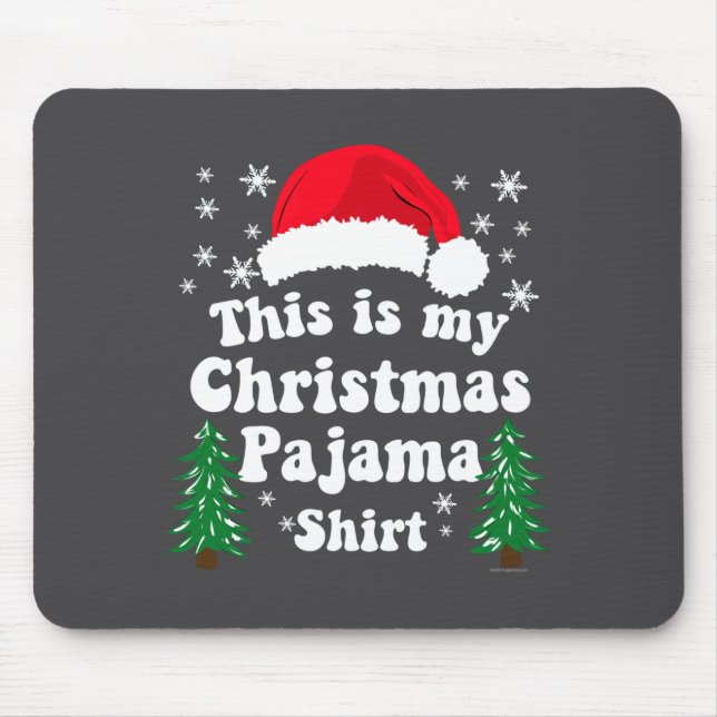 This Is My Christmas Pajama Shirt Funny Retro Matc Mousepad (Vorne)