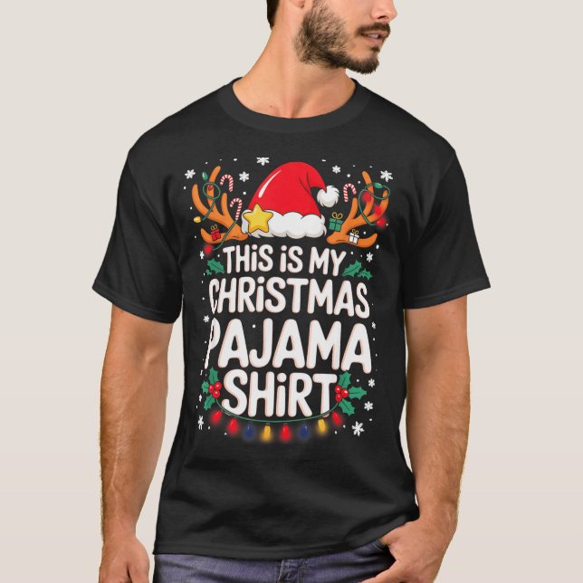 This Is My Christmas Pajama Shirt Funny Xmas Pjs M (Vorderseite)