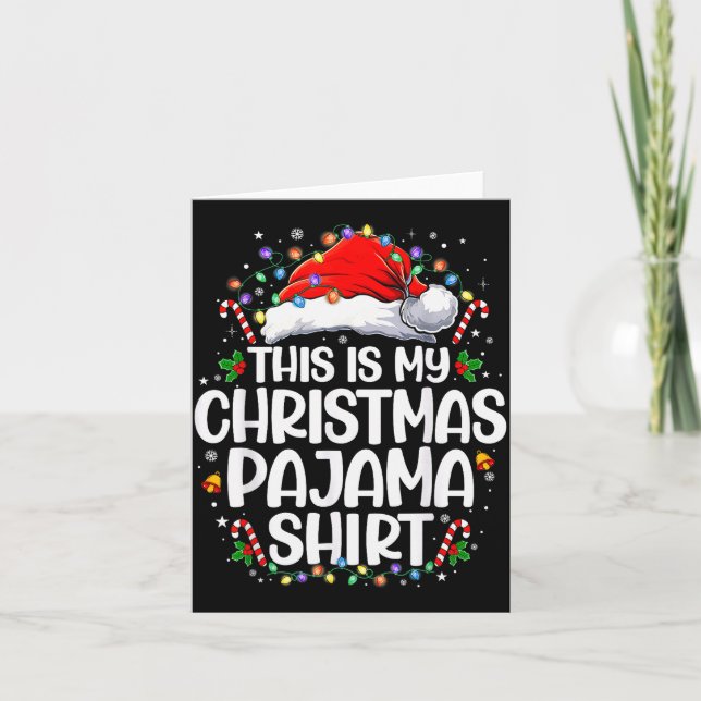 This Is My Christmas Pajama Shirt Funny Xmas Pjs M Karte (Vorderseite)