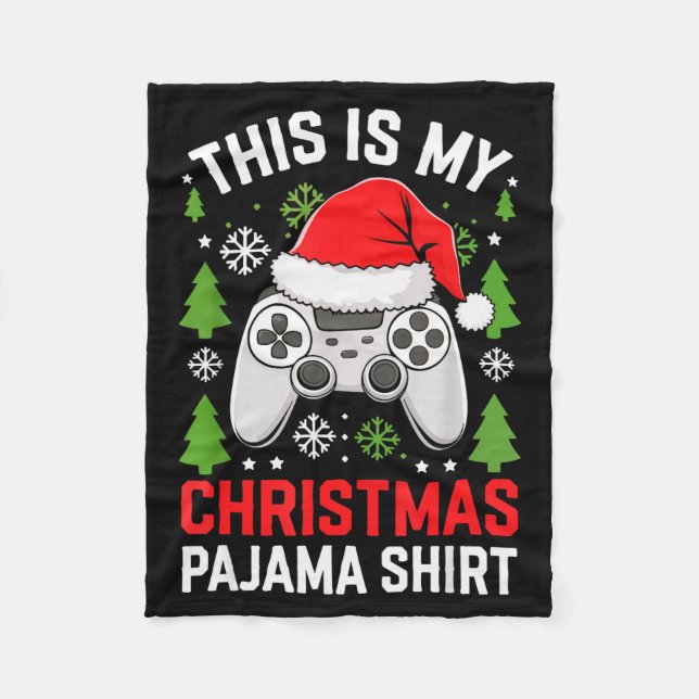 This Is My Christmas Pajama Shirt Gamer Teen Boy X Fleecedecke (Vorderseite)