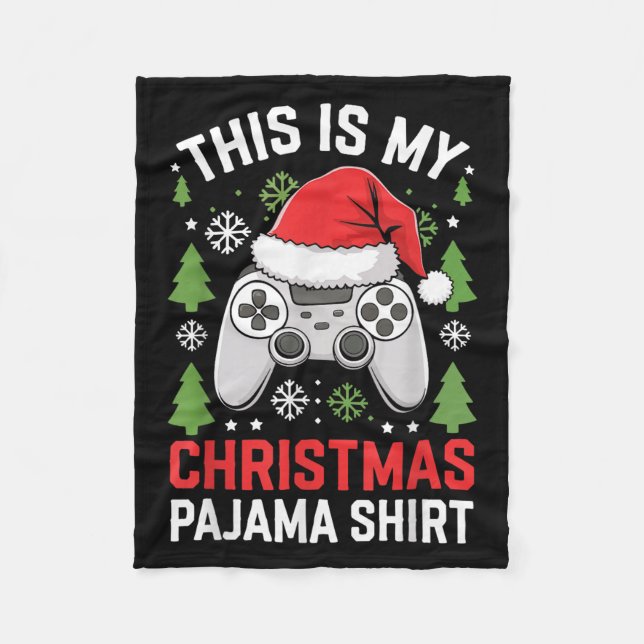 This Is My Christmas Pajama Shirt Gamer Teen Boy X Fleecedecke (Vorderseite)