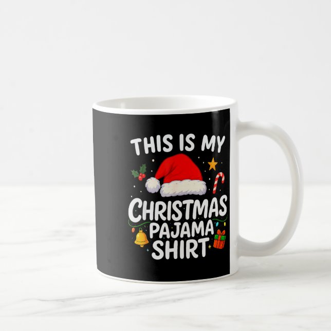 This Is My Christmas Pajama Shirt Lights Men Women Kaffeetasse (Rechts)