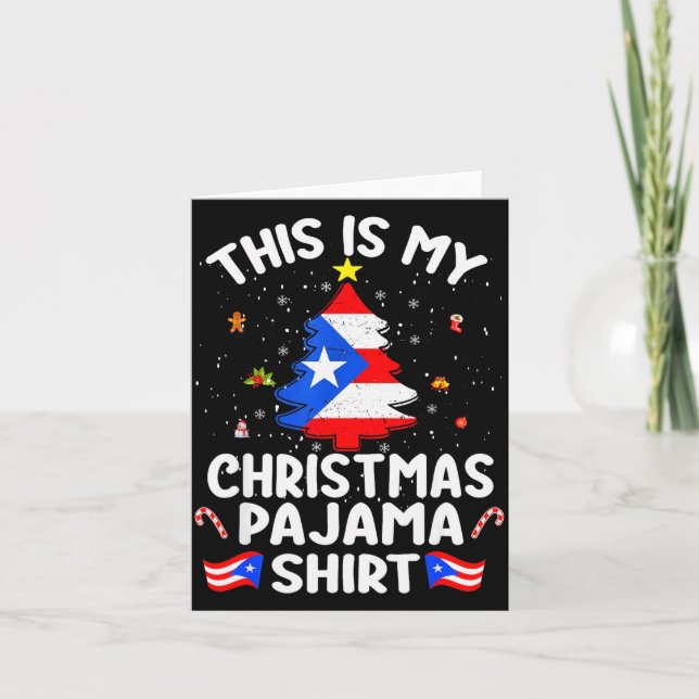 This Is My Christmas Pajama Shirt Puerto Rico Flag Karte (Vorderseite)
