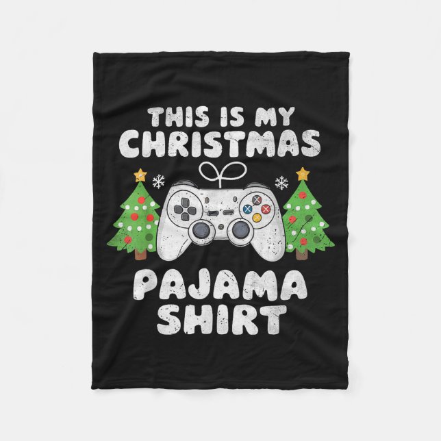 This Is My Christmas Pajama Shirt Video Game Boys  Fleecedecke (Vorderseite)