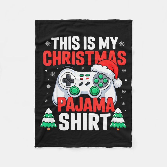 This Is My Christmas Pajama Shirt Video Gamer Gami Fleecedecke (Vorderseite)