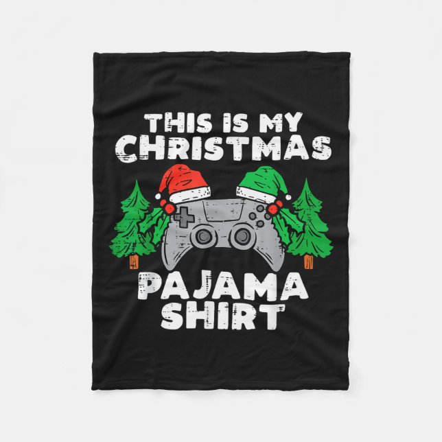 This Is My Christmas Pajama Shirt Video Games Boys Fleecedecke (Vorderseite)