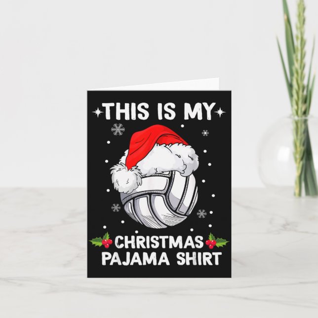 This Is My Christmas Pajama Shirt Volleyball Chris Karte (Vorderseite)