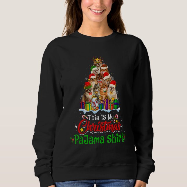This Is My Christmas Pajama  Siberian Cat Xmas Tre Sweatshirt (Vorderseite)