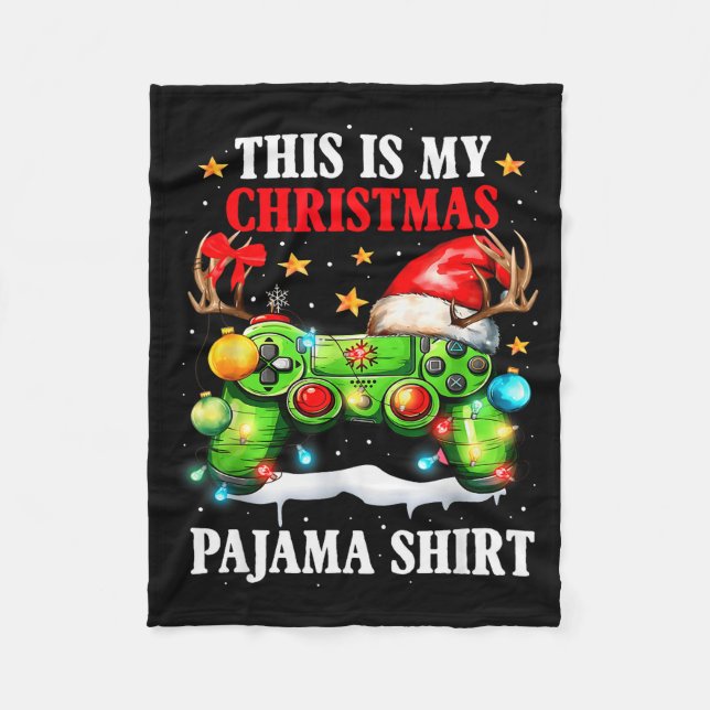 This Is My Christmas Pajama Video Game Gamer Boys  Fleecedecke (Vorderseite)