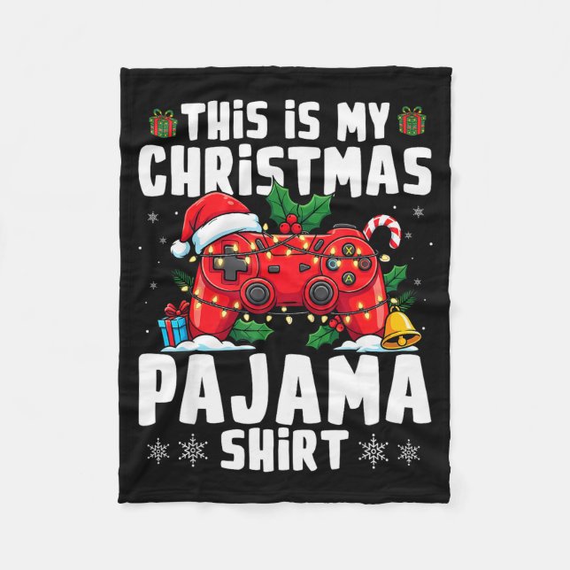 This Is My Christmas Pajama Video Game Gamer Boys  Fleecedecke (Vorderseite)