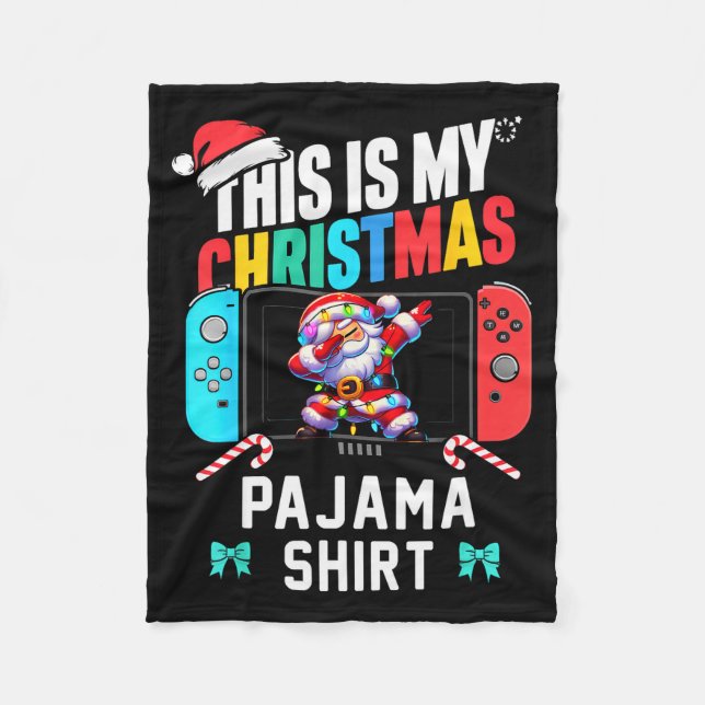 This Is My Christmas Pajama Video Game Gamer Boys  Fleecedecke (Vorderseite)
