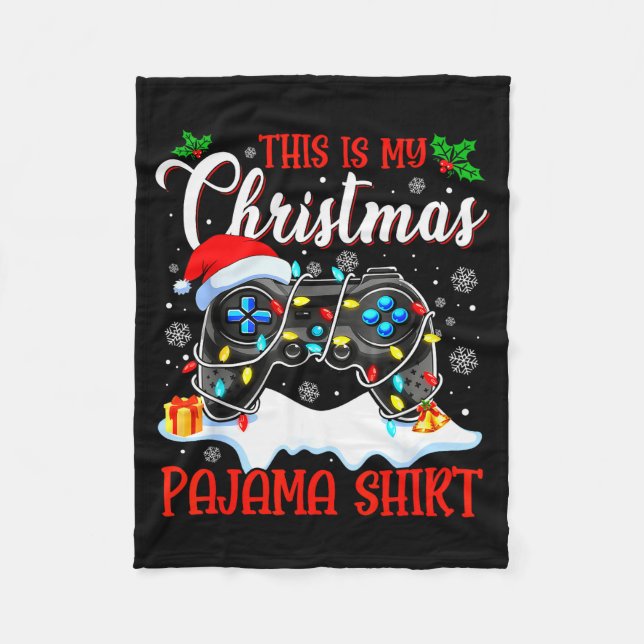 This Is My Christmas Pajama Video Game Gamer Boys  Fleecedecke (Vorderseite)