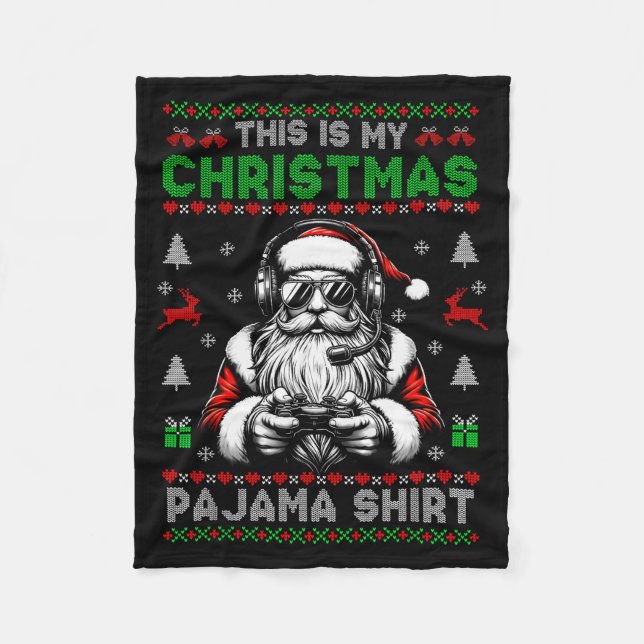This Is My Christmas Pajama Video Game Gamer Boys  Fleecedecke (Vorderseite)