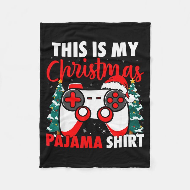 This Is My Christmas Pajama Video Game Gamer Boys  Fleecedecke (Vorderseite)