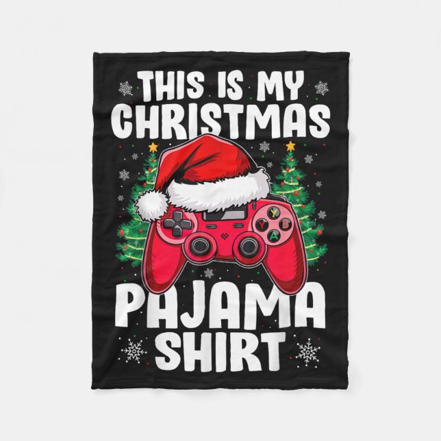 This Is My Christmas Pajama Video Game Gamer Boys  Fleecedecke (Vorderseite)