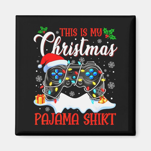 This Is My Christmas Pajama Video Game Gamer Boys  Magnet (Vorne)