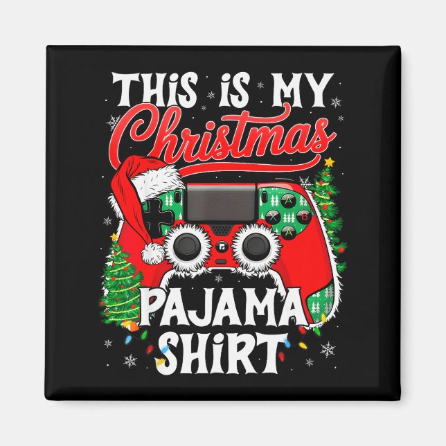 This Is My Christmas Pajama Video Game Gamer Boys  Magnet (Vorne)