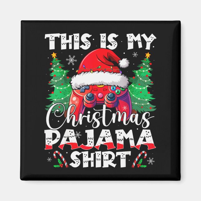 This Is My Christmas Pajama Video Game Gamer Boys  Magnet (Vorne)