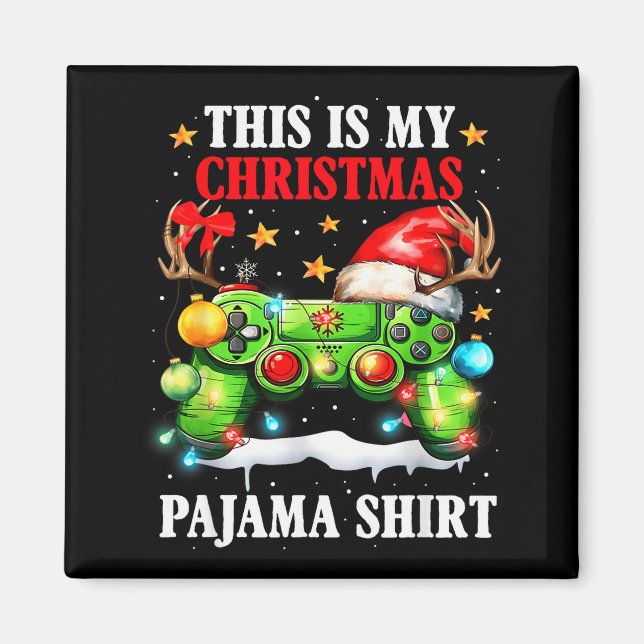 This Is My Christmas Pajama Video Game Gamer Boys  Magnet (Vorne)