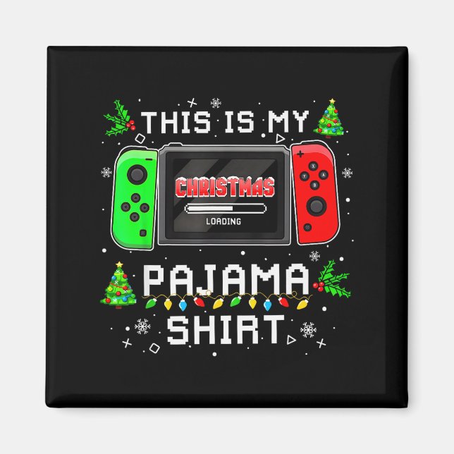 This Is My Christmas Pajama Video Game Gamer Boys  Magnet (Vorne)
