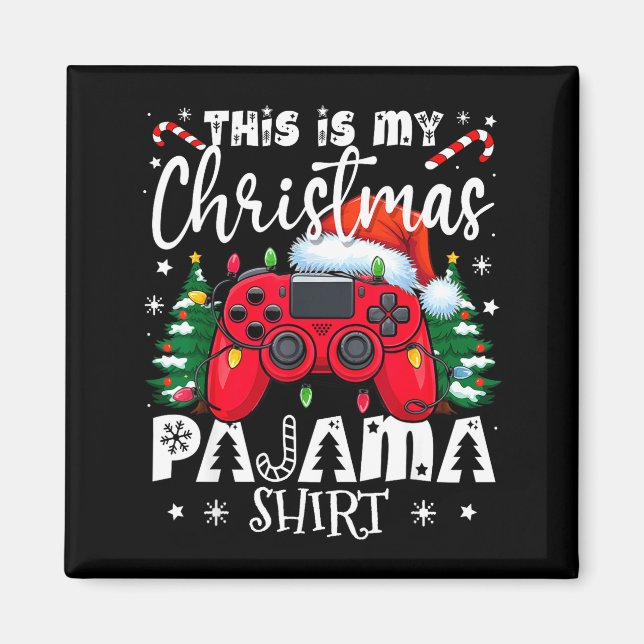 This Is My Christmas Pajama Video Game Gamer Boys  Magnet (Vorne)