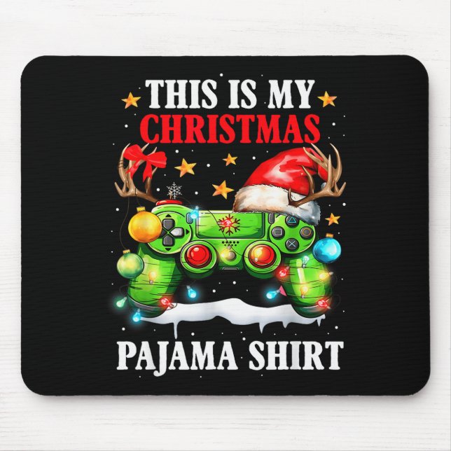 This Is My Christmas Pajama Video Game Gamer Boys  Mousepad (Vorne)