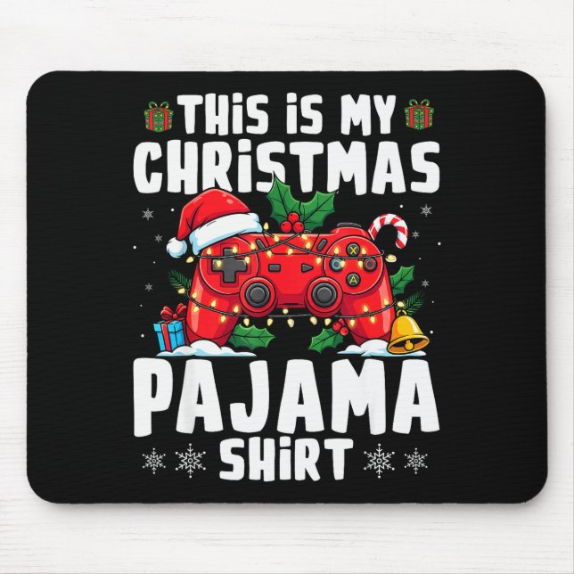 This Is My Christmas Pajama Video Game Gamer Boys  Mousepad (Vorne)