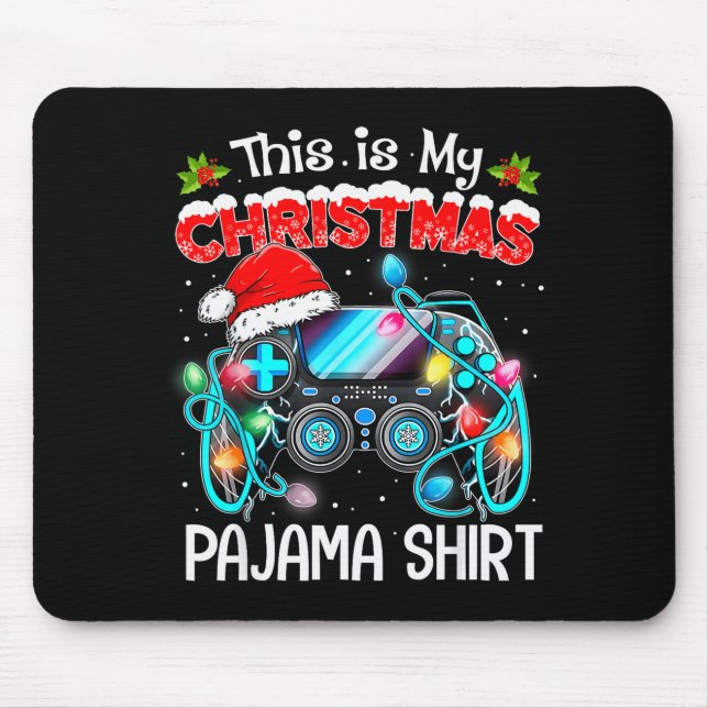 This Is My Christmas Pajama Video Game Gamer Boys  Mousepad (Vorne)
