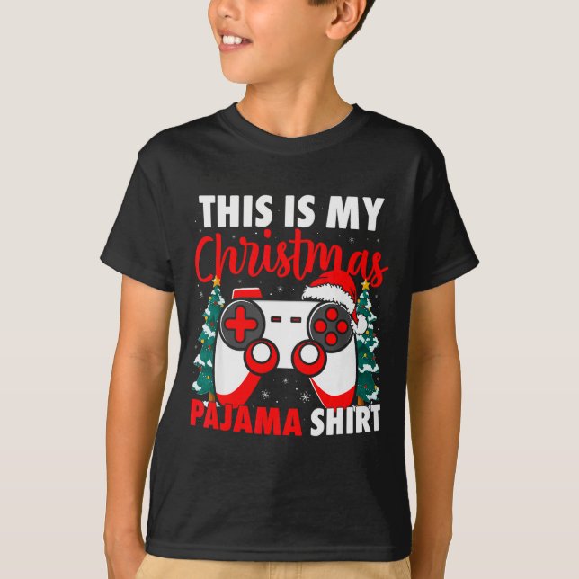 This Is My Christmas Pajama Video Game Gamer Boys  T-Shirt (Vorderseite)