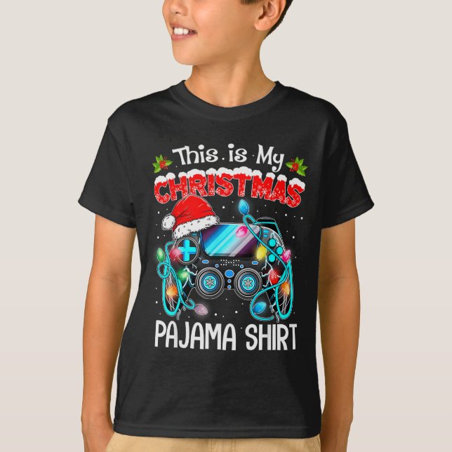 This Is My Christmas Pajama Video Game Gamer Boys  T-Shirt (Vorderseite)