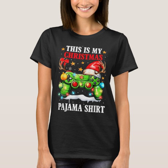 This Is My Christmas Pajama Video Game Gamer Boys  T-Shirt (Vorderseite)