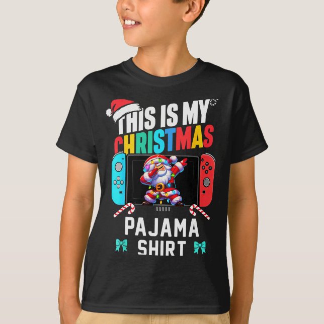 This Is My Christmas Pajama Video Game Gamer Boys  T-Shirt (Vorderseite)