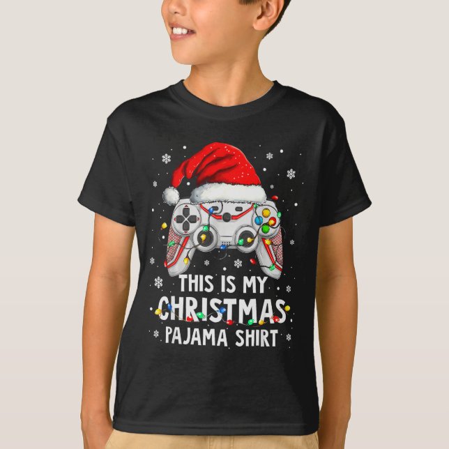 This Is My Christmas Pajama Video Game Gamer Boys  T-Shirt (Vorderseite)
