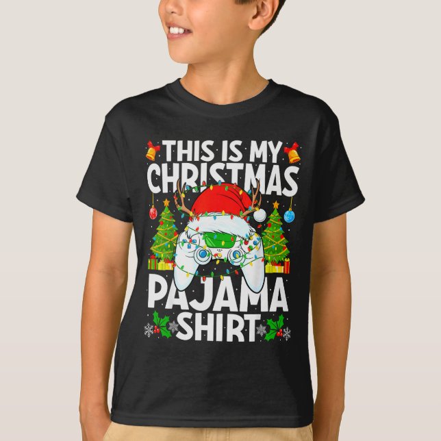 This Is My Christmas Pajama Video Gamer Christmas  T-Shirt (Vorderseite)