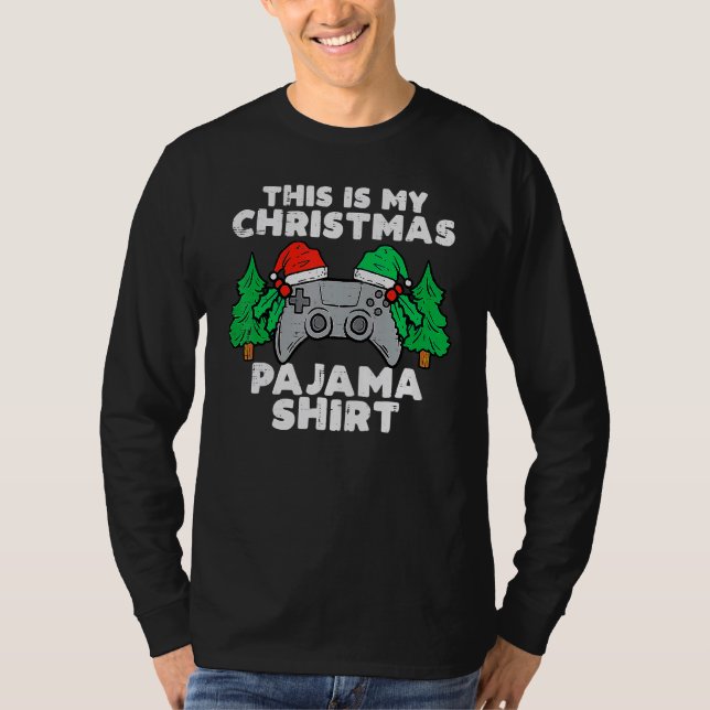 This Is My Christmas Pajama  Video Games Boys Men  T-Shirt (Vorderseite)