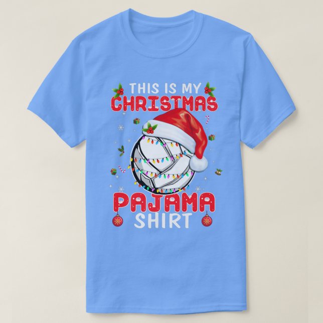 This Is My Christmas Pajama Volleyball Xmas light T-Shirt (Design vorne)