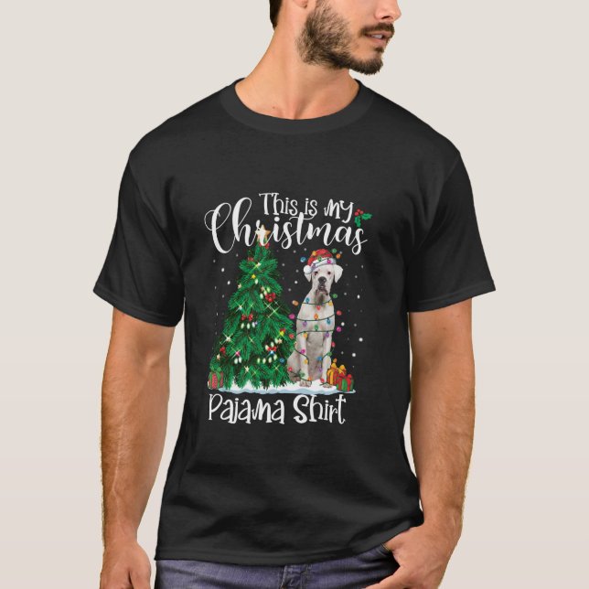 This Is My Christmas Pajama White Boxer Lover Dog  T-Shirt (Vorderseite)