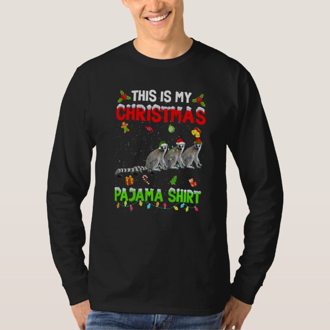 This Is My Christmas Pajama Xmas Lemur Squad T-Shirt (Vorderseite)