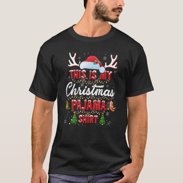 This Is My Christmas Pajama   Xmas Lights Kid Men  T-Shirt (Vorderseite)