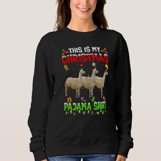 This Is My Christmas Pajama Xmas Llama Squad Sweatshirt (Vorderseite)