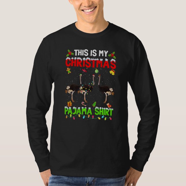 This Is My Christmas Pajama Xmas Ostrich Squad T-Shirt (Vorderseite)