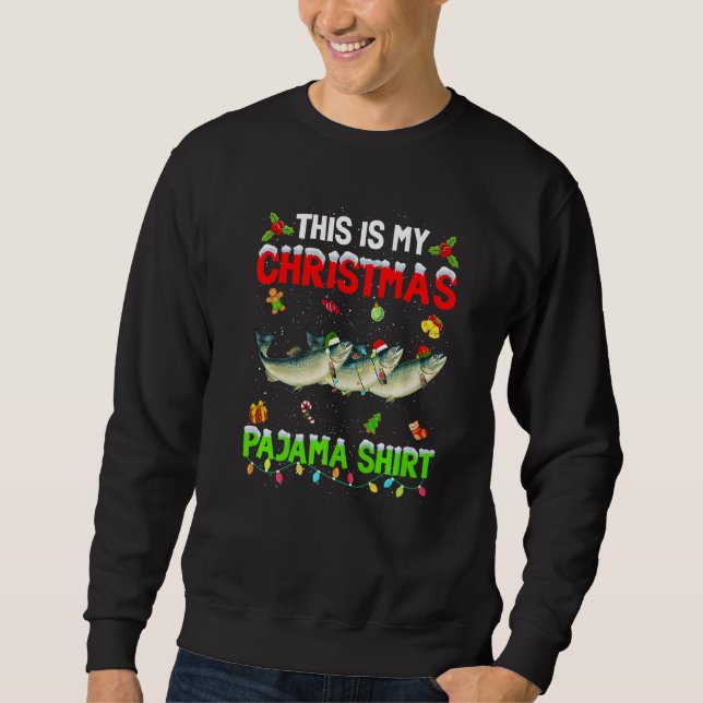 This Is My Christmas Pajama Xmas Salmon Squad Sweatshirt (Vorderseite)