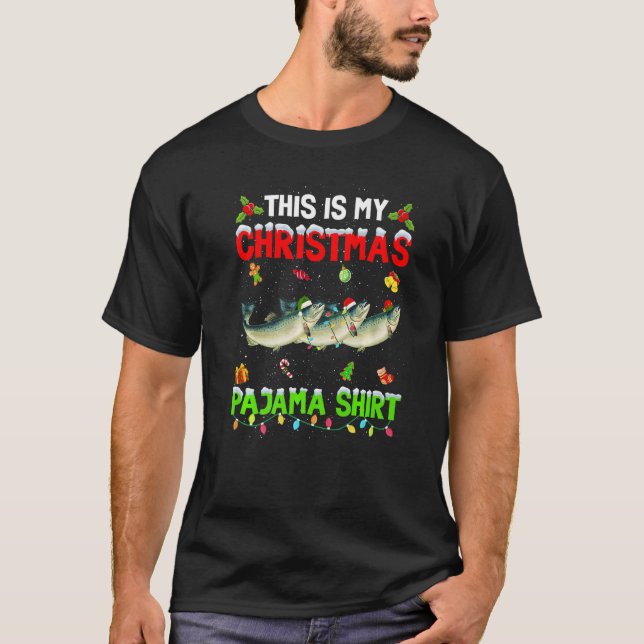 This Is My Christmas Pajama Xmas Salmon Squad T-Shirt (Vorderseite)
