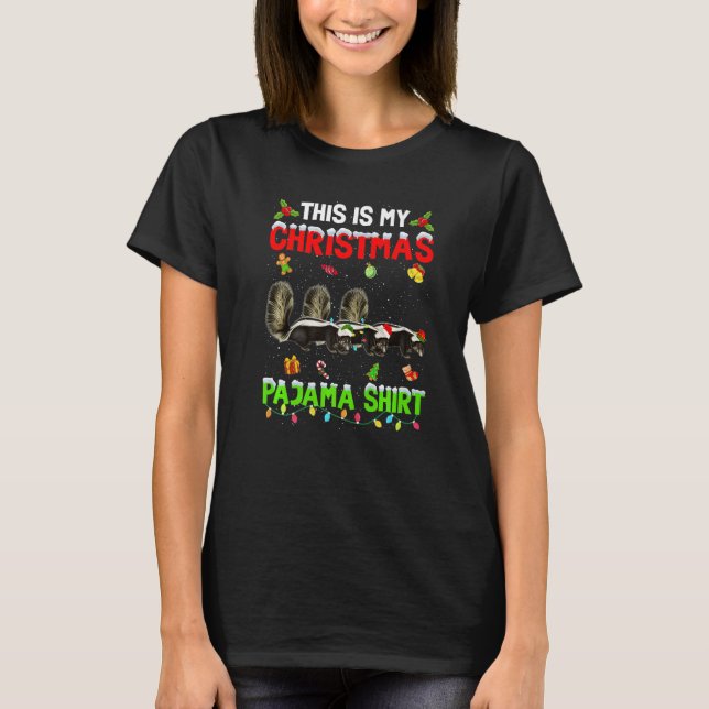 This Is My Christmas Pajama Xmas Skunk Squad T-Shirt (Vorderseite)