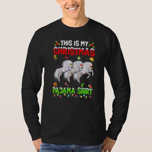 This Is My Christmas Pajama Xmas Unicorn Squad T-Shirt (Vorderseite)