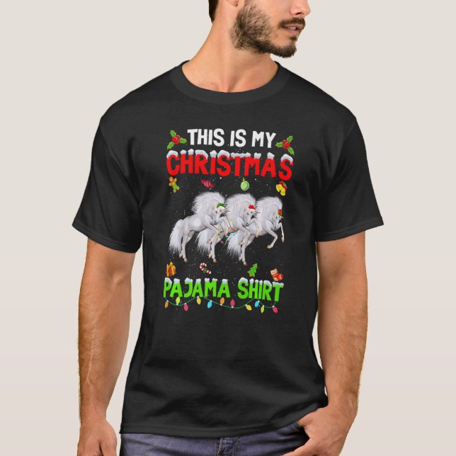 This Is My Christmas Pajama Xmas Unicorn Squad T-Shirt (Vorderseite)